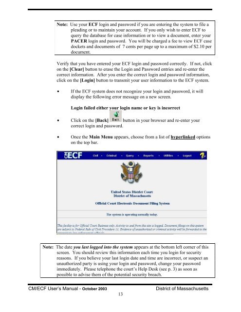 CM/ECF User's Manual - District of Massachusetts