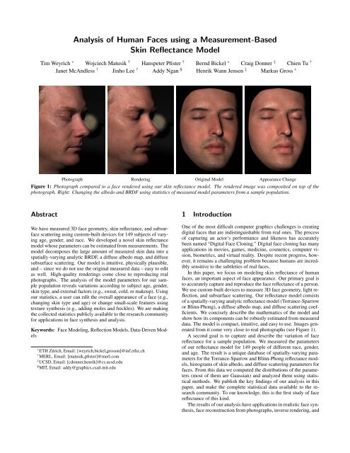 Analysis of Human Faces using a Measurement-Based Skin ...