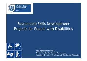 HWSETA presentation on creating projects for people with disabilities
