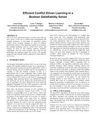 Efficient Conflict Driven Learning in a Boolean Satisfiability Solver