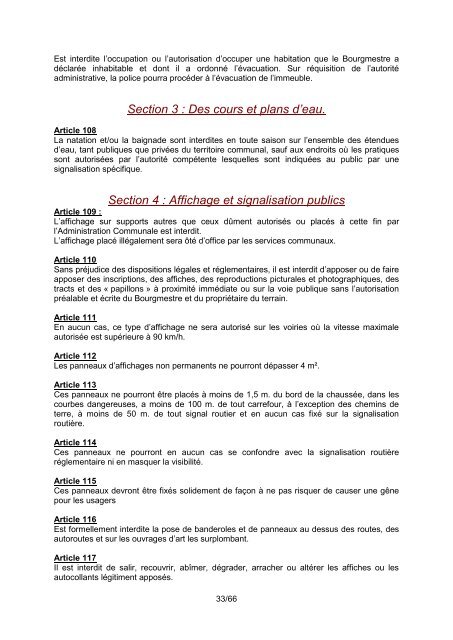 Règlement Général De Police administrative Applicable ... - Floreffe