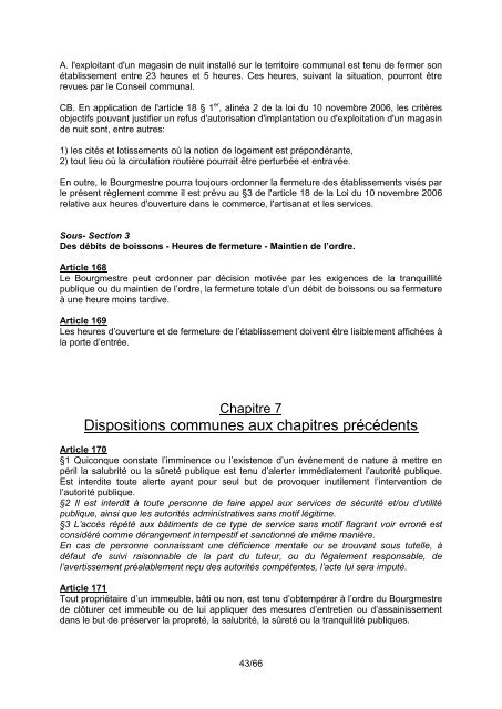 Règlement Général De Police administrative Applicable ... - Floreffe