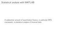 Statistical analysis with MATLAB