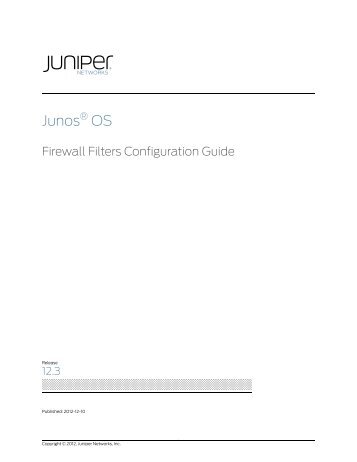 Firewall Filters Configuration Guide