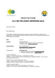 I N V I T A T I O N 40 th INF-FNI-EUNAT SWIMMING GALA