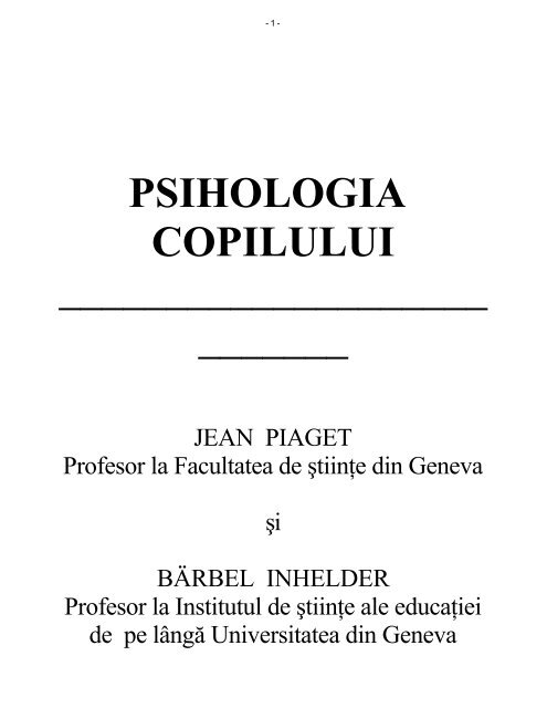 psihologia copilului