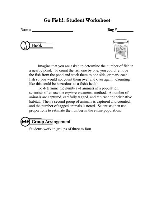 Go Fish!: Student Worksheet