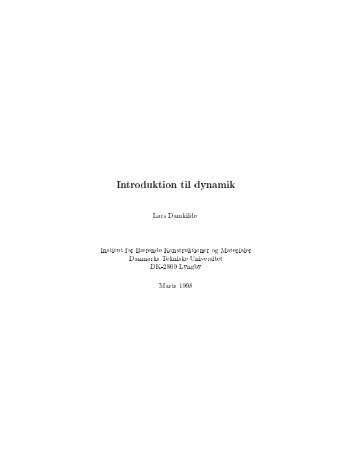 Introduktion til dynamik