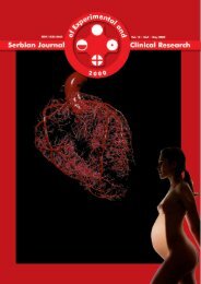 Serbian Journal of Experimental and Clinical Research Vol10 No1