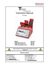 Instruction Manual - Biometra