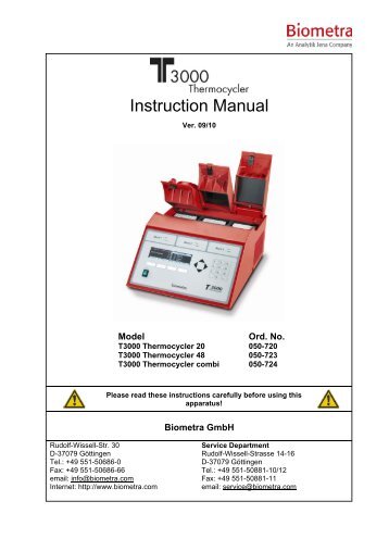 Instruction Manual - Biometra