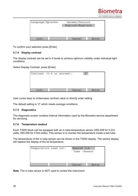 Instruction Manual - Biometra