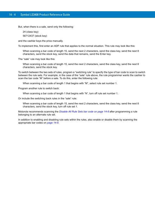 Symbol LS3408 Product Reference Guide - Miles Data Technologies