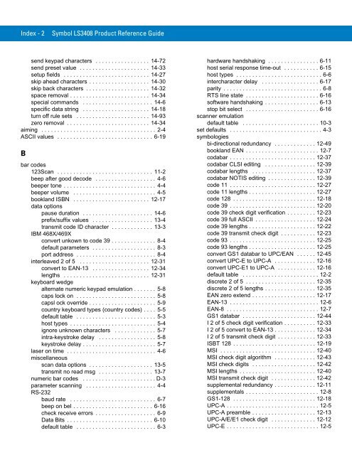 Symbol LS3408 Product Reference Guide - Miles Data Technologies