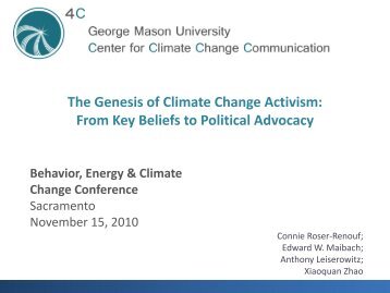 The Genesis of Climate Change Activism: From ... - Climate Access