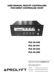 user manual prolyft controllers for direct controlled hoist ple-30-040 ...