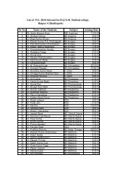 List of PG 2010 Selected for Pt.JNM Medical college ... - Ptjnmc Raipur