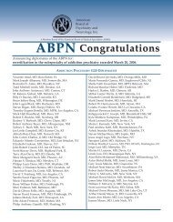 ABPN Congratulations - American Board of Psychiatry and Neurology