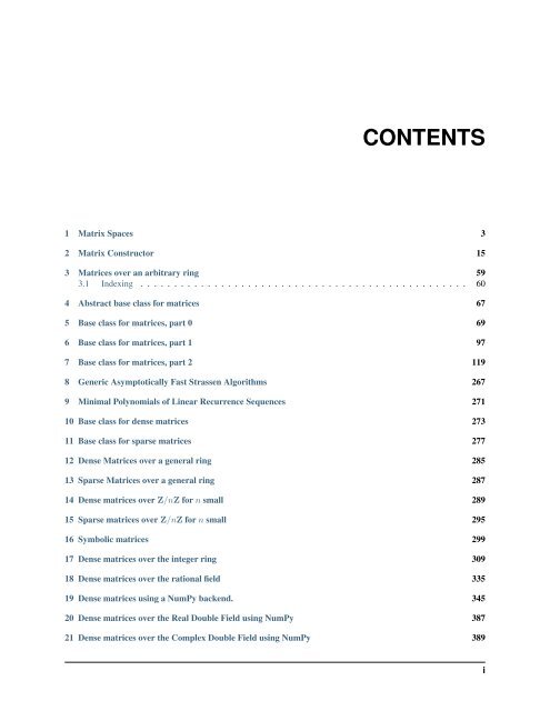 Sage Reference Manual: Matrices and Spaces of Matrices