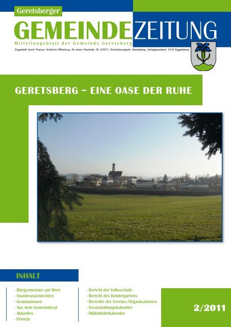 Gemeindezeitung 2/2011 (3,96 MB) - Gemeinde Geretsberg