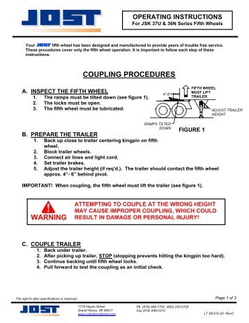 Operation Instructions - JOST International