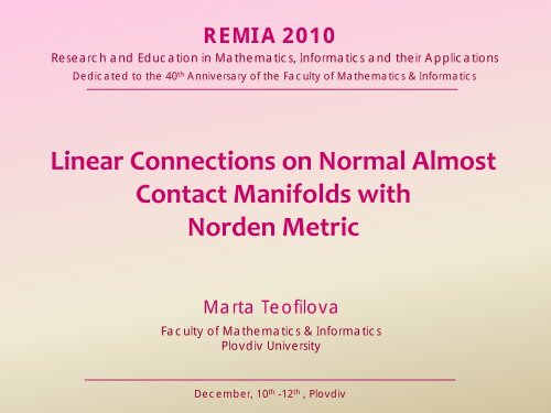 Linear Connections on Normal Almost Contact Manifolds with ...