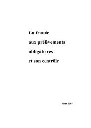 La fraude aux prÃ©lÃ¨vements obligatoires et son ... - Cour des comptes