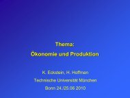 Thema: Ãkonomie und Produktion - Technische UniversitÃ¤t MÃ¼nchen