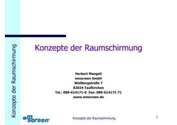 Konzepte der Raumschirmung