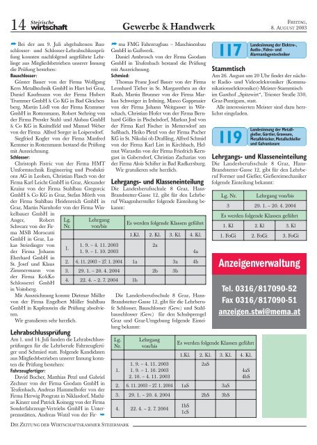 Längere Arbeitszeit – mehr Lohn - Wirtschaftskammer Steiermark