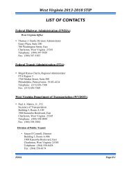 Appendix H - WVDOT Organizational Charts and Lists of Contacts