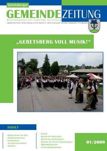inhalt „geretsberg voll musik!“ - Gemeinde Geretsberg