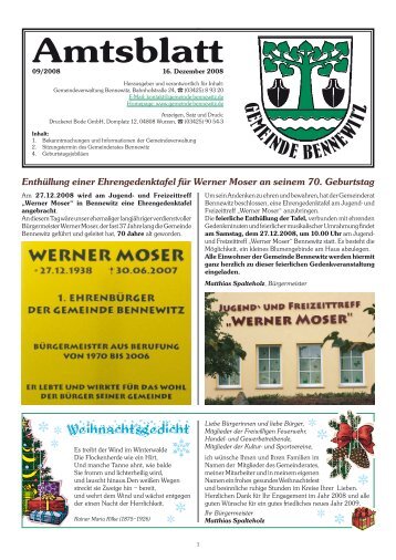 schutzes Vereinigte Mulde Deich Schmölen, km 0+430 ... - Bennewitz