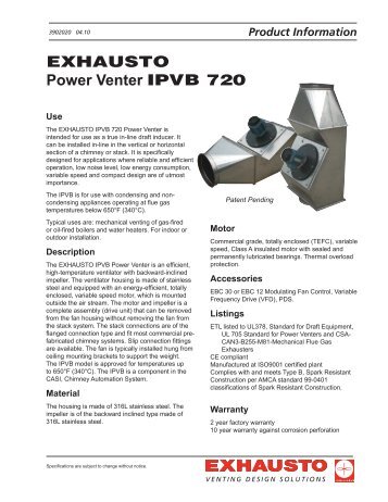 EXHAUSTO Power Venter IPVB 720 - Enervex