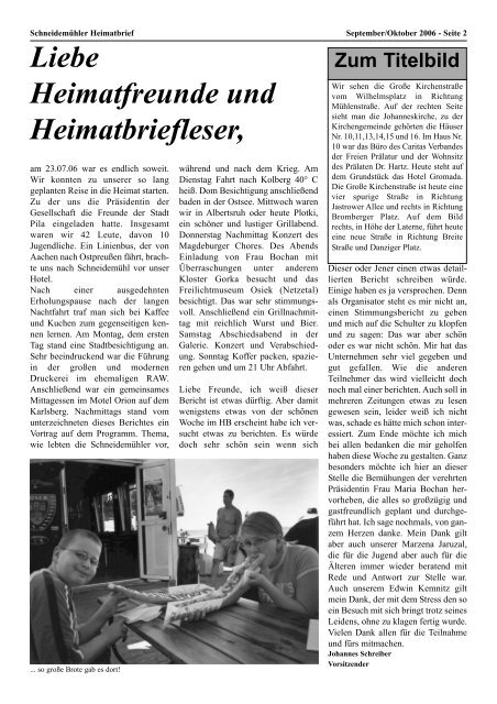 Schneidemühler Heimatbrief 5. Ausgabe - Heimatkreis Schneidemühl