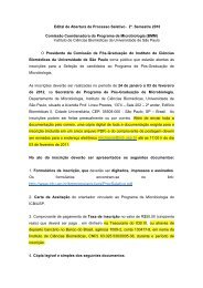 edital publicado relativo processo sel bmm - ICB - USP