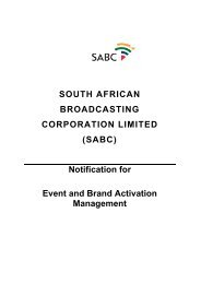 Notification for Event and Brand Activation Management - SABC