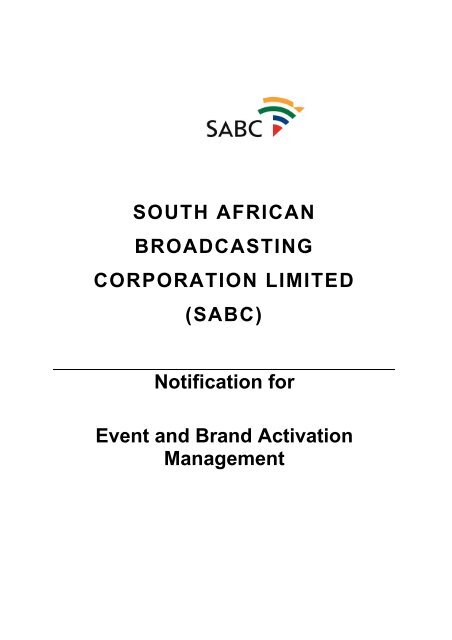 Notification for Event and Brand Activation Management - SABC