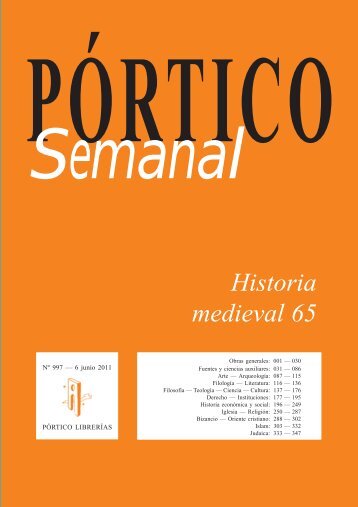 Portico Semanal 997 Historia medieval 65 - Pórtico librerías