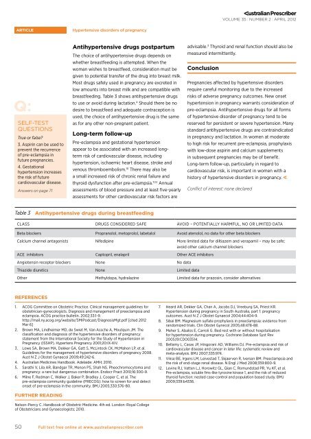 Hypertensive disorders of pregnancy - Australian Prescriber