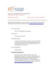 SOCI 1101 Introduction to Sociology - Clayton State University