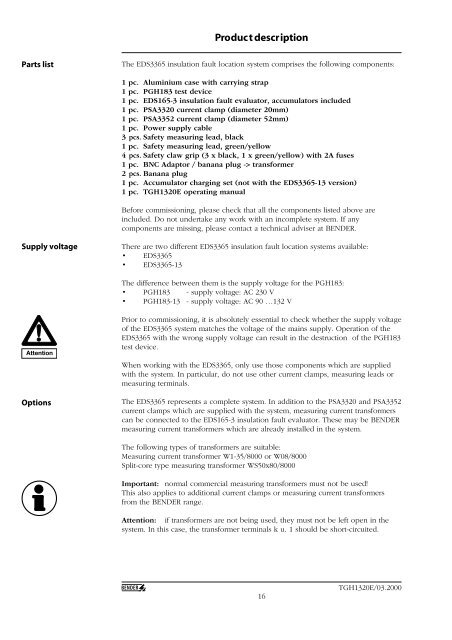 EDS3365 Manual in PDF format - Bender