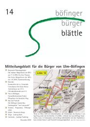 Mitteilungsblatt für die Bürger von Ulm-Böfingen - RPG - Ulm