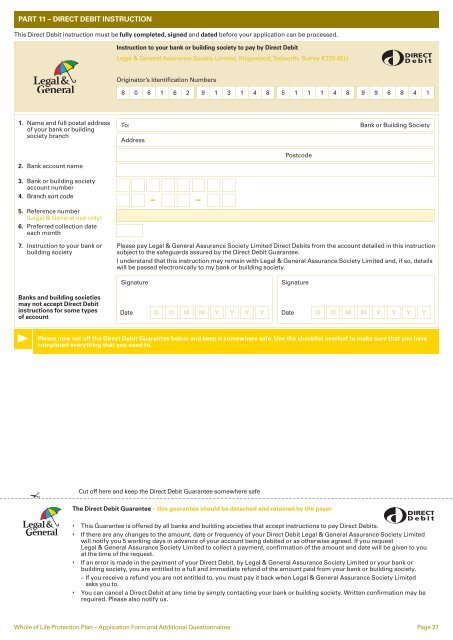 Whole of Life Application Form (W10243) - Legal & General