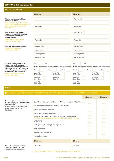 Whole of Life Application Form (W10243) - Legal & General