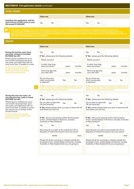 Whole of Life Application Form (W10243) - Legal & General