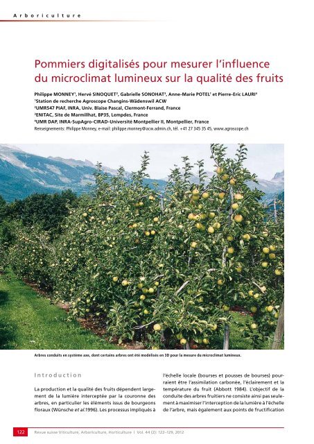 Télécharger le PDF - Revue suisse de viticulture arboriculture ...