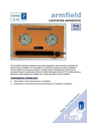 armfield CAVITATION APPARATUS - Consult-Exim