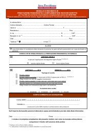 modulo di richiesta di prestazione pensionistica ... - ARCA Previdenza