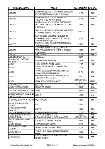 3 ETNO-FOLK - Fonoteca Regionale Oreste Trotta